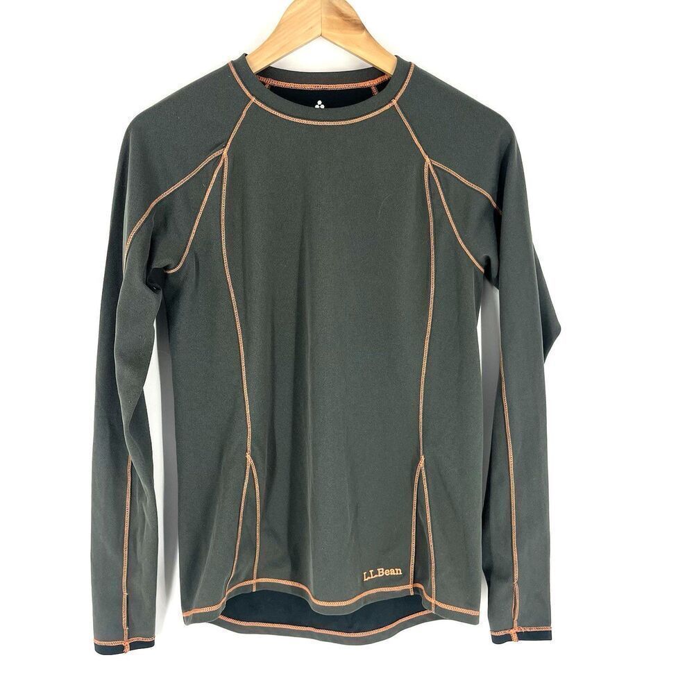 LL Bean Shirt Size XS Women Gray Powderdry Stretch Lightweight Base Layer